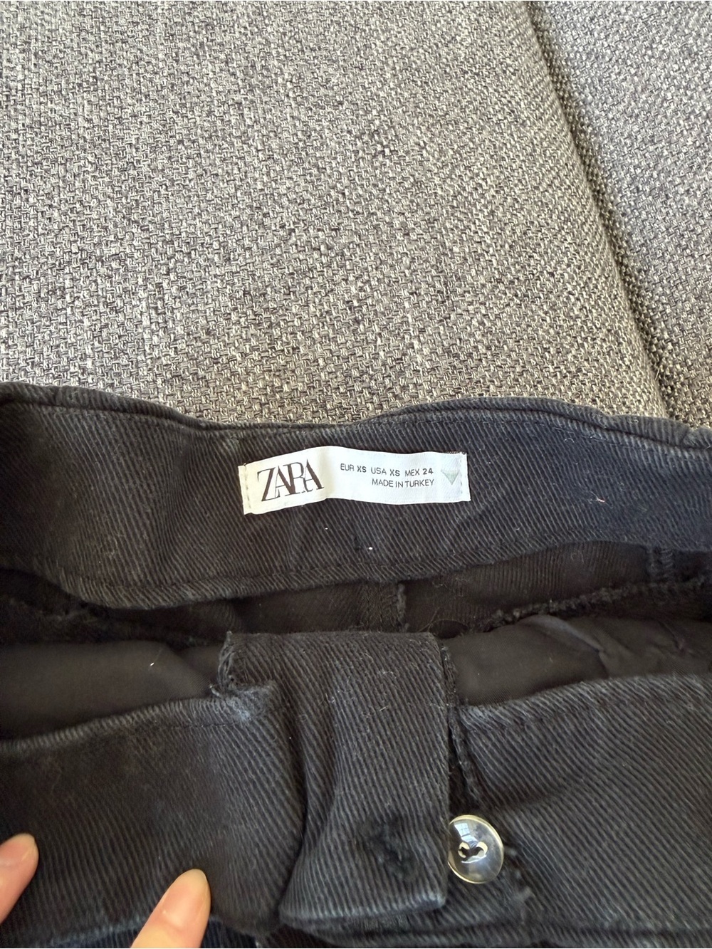 Zara High Waist Black denim Shorts - Picture 3 of 5